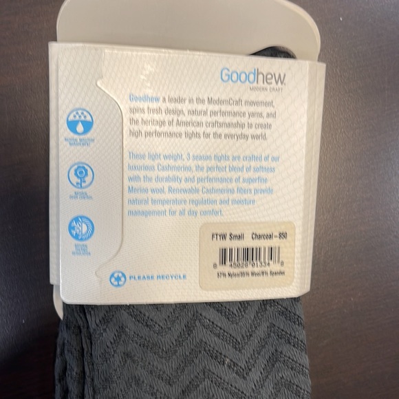 Goodhew Herrington Merino Opaque Tights - size small and med in charcoal grey. - Picture 2 of 7